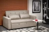 Sofa rozkładana Paulinio tapicerowana 2-osobowa z poduszkami do salonu beżowy