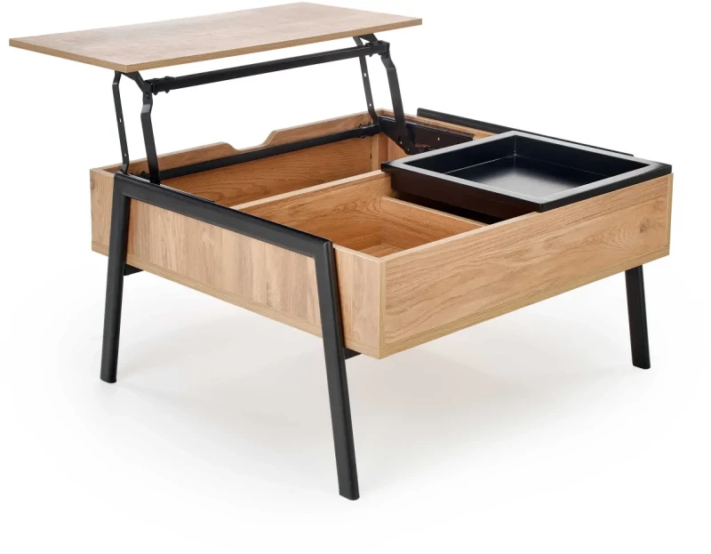 Stolik kawowy Podium z podnoszonym blatem do salonu 85 cm naturalny/czarny