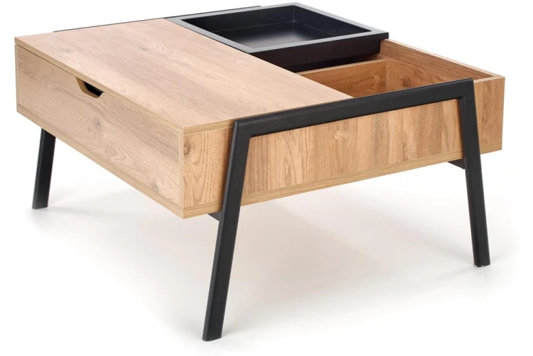 Stolik kawowy Podium z podnoszonym blatem do salonu 85 cm naturalny/czarny