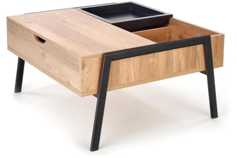 Stolik kawowy Podium z podnoszonym blatem do salonu 85 cm naturalny/czarny