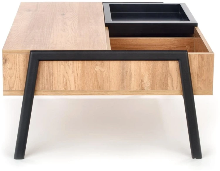 Stolik kawowy Podium z podnoszonym blatem do salonu 85 cm naturalny/czarny