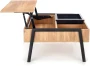 Stolik kawowy Podium z podnoszonym blatem do salonu 85 cm naturalny/czarny