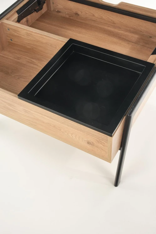 Stolik kawowy Podium z podnoszonym blatem do salonu 85 cm naturalny/czarny