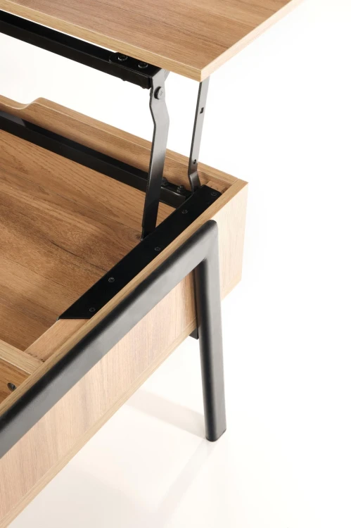 Stolik kawowy Podium z podnoszonym blatem do salonu 85 cm naturalny/czarny