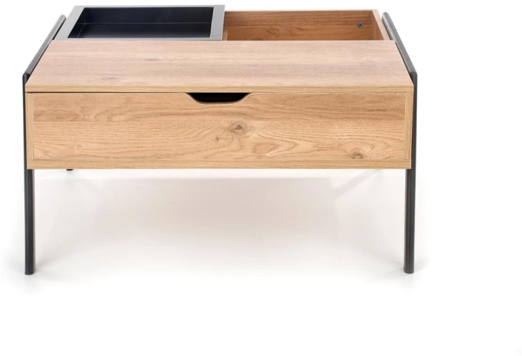 Stolik kawowy Podium z podnoszonym blatem do salonu 85 cm naturalny/czarny