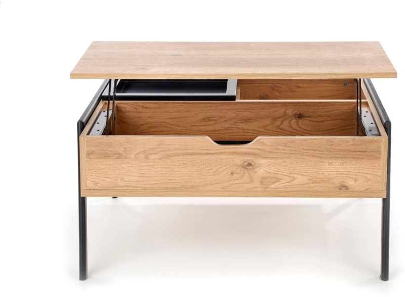 Stolik kawowy Podium z podnoszonym blatem do salonu 85 cm naturalny/czarny