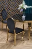Stół okrągły Reginald 2 glamour elegancki szklany do jadalni 120 cm czarny/złoty