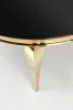 Stół okrągły Reginald 2 glamour elegancki szklany do jadalni 120 cm czarny/złoty