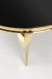 Stół okrągły Reginald 2 glamour elegancki szklany do jadalni 120 cm czarny/złoty