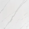 Stół okrągły Reginald glamour elegancki do jadalni 120 cm biały marmur/srebrny