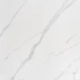 Stół okrągły Reginald glamour elegancki do jadalni 120 cm biały marmur/srebrny