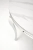 Stół okrągły Reginald glamour elegancki do jadalni 120 cm biały marmur/srebrny