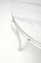 Stół okrągły Reginald glamour elegancki do jadalni 120 cm biały marmur/srebrny