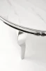 Stół okrągły Reginald glamour elegancki do jadalni 120 cm biały marmur/srebrny