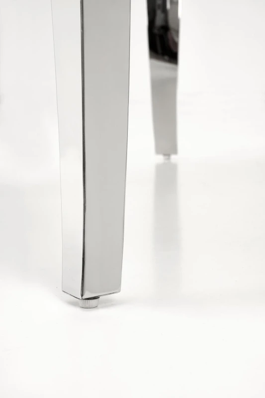 Stół okrągły Reginald glamour elegancki do jadalni 120 cm biały marmur/srebrny