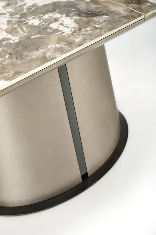 Stół rozkładany Robinson nowoczesny do jadalni 160-200 cm beżowy marmur/cappuccino