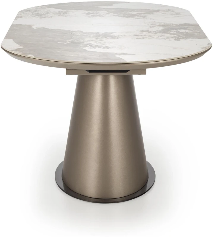 Stół rozkładany Robinson nowoczesny do jadalni 160-200 cm beżowy marmur/cappuccino