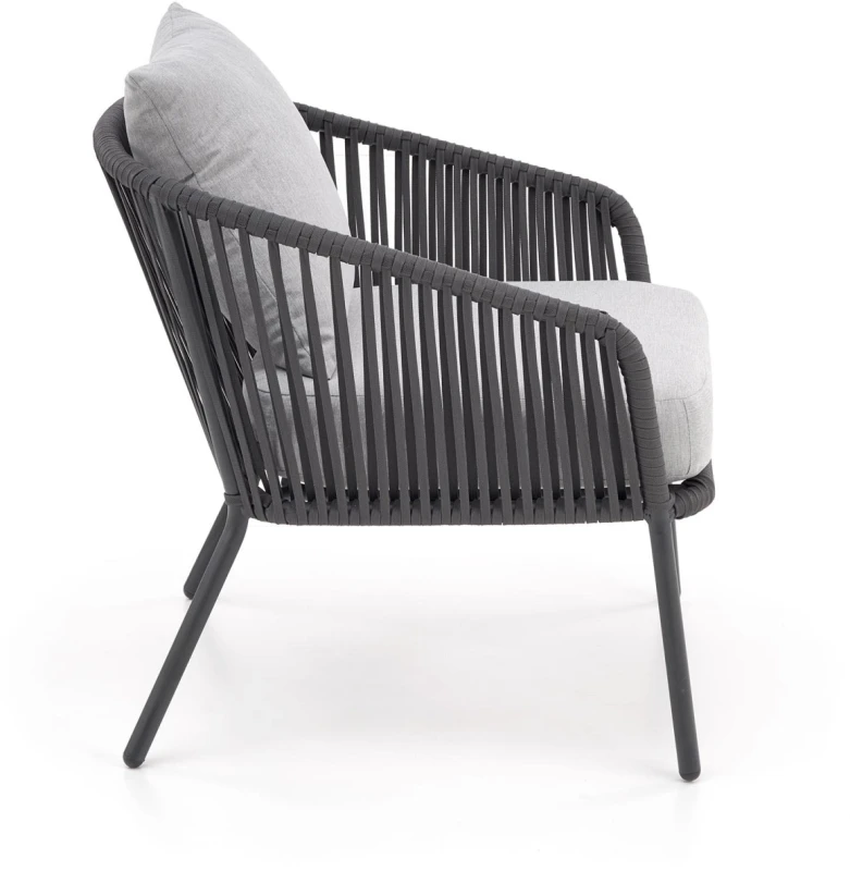 Zestaw mebli ogrodowych Rocca sofa fotele ława na taras popielaty