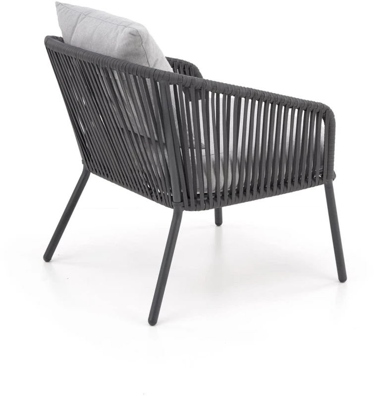 Zestaw mebli ogrodowych Rocca sofa fotele ława na taras popielaty