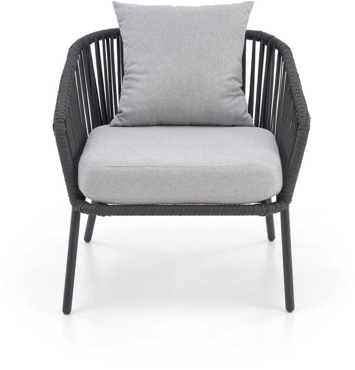 Zestaw mebli ogrodowych Rocca sofa fotele ława na taras popielaty