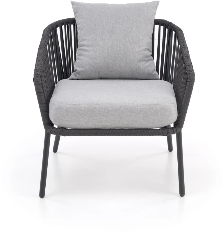 Zestaw mebli ogrodowych Rocca sofa fotele ława na taras popielaty