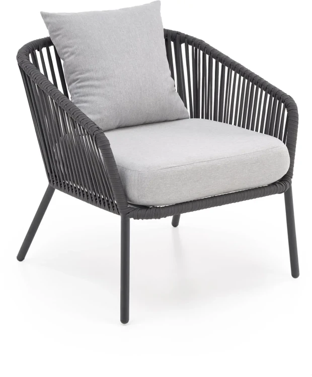 Zestaw mebli ogrodowych Rocca sofa fotele ława na taras popielaty