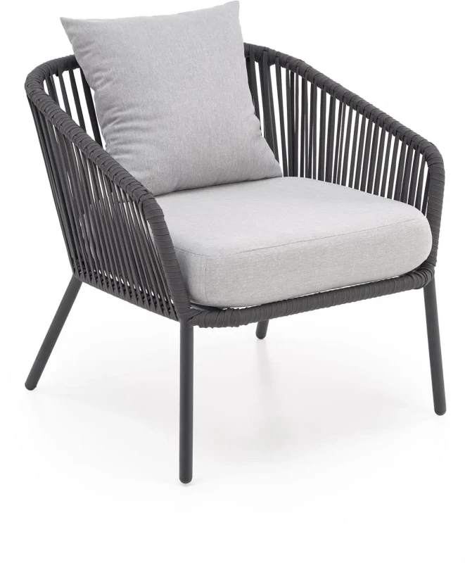 Zestaw mebli ogrodowych Rocca sofa fotele ława na taras popielaty