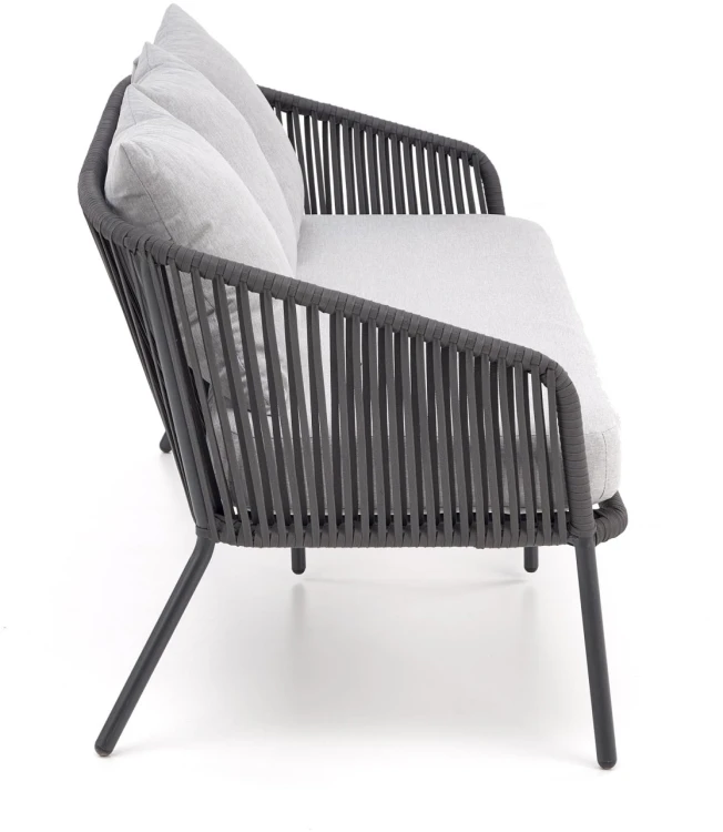 Zestaw mebli ogrodowych Rocca sofa fotele ława na taras popielaty