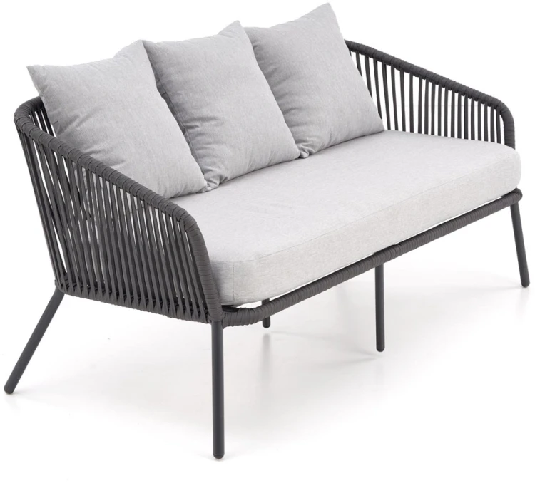 Zestaw mebli ogrodowych Rocca sofa fotele ława na taras popielaty