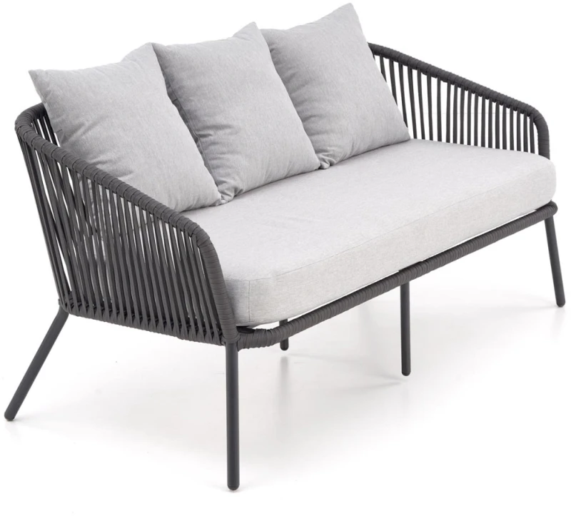 Zestaw mebli ogrodowych Rocca sofa fotele ława na taras popielaty
