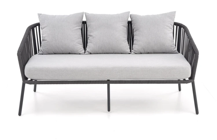 Zestaw mebli ogrodowych Rocca sofa fotele ława na taras popielaty