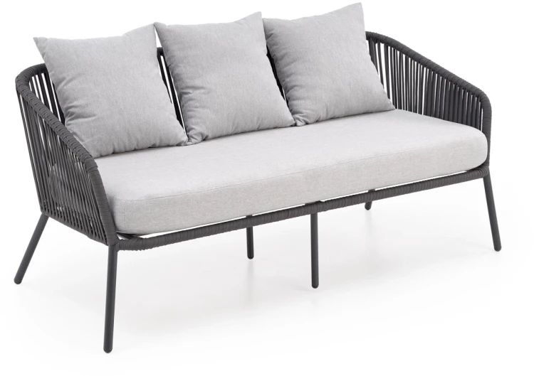 Zestaw mebli ogrodowych Rocca sofa fotele ława na taras popielaty