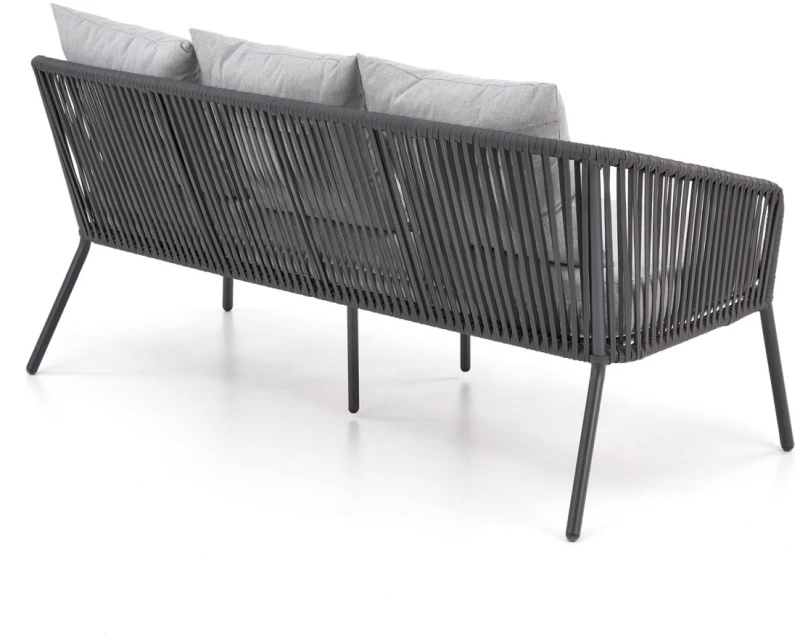 Zestaw mebli ogrodowych Rocca sofa fotele ława na taras popielaty