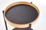 Stolik pomocniczy Rolo z półką okrągły do salonu 44 cm czarny/dąb naturalny