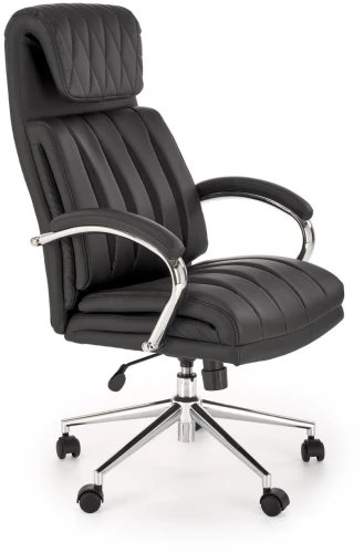 Fotel obrotowy Romano z wysokim oparciem elegancki do biura czarny