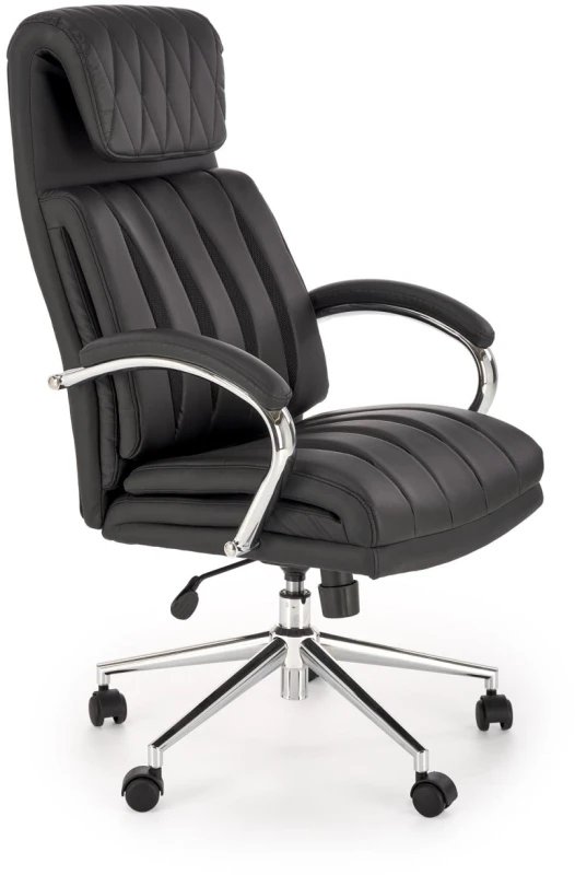 Fotel obrotowy Romano z wysokim oparciem elegancki do biura czarny
