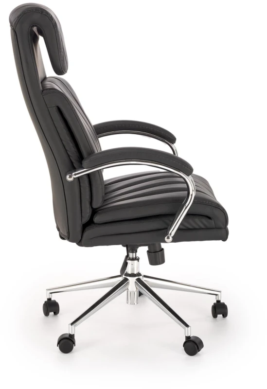 Fotel obrotowy Romano z wysokim oparciem elegancki do biura czarny