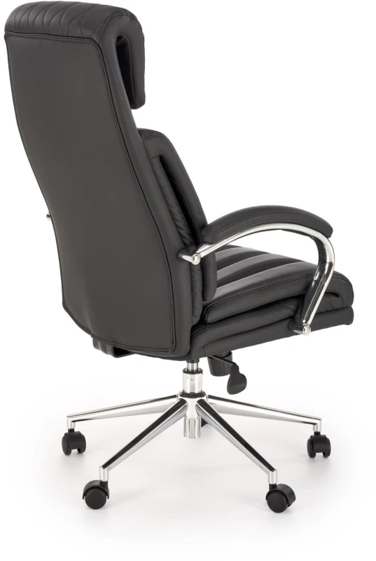 Fotel obrotowy Romano z wysokim oparciem elegancki do biura czarny