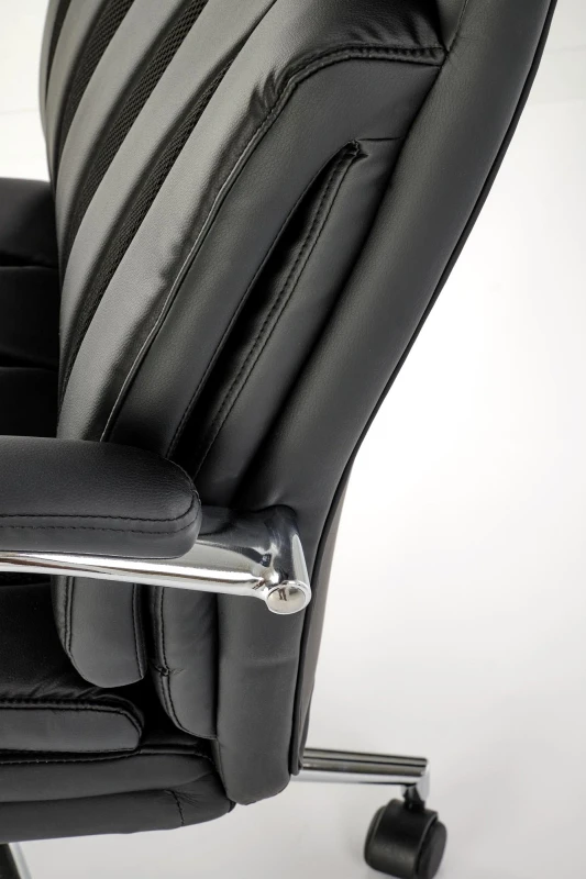 Fotel obrotowy Romano z wysokim oparciem elegancki do biura czarny