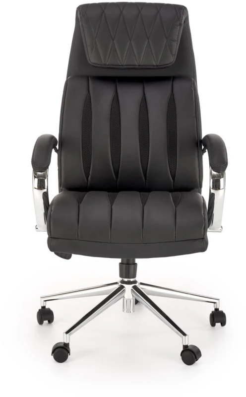 Fotel obrotowy Romano z wysokim oparciem elegancki do biura czarny