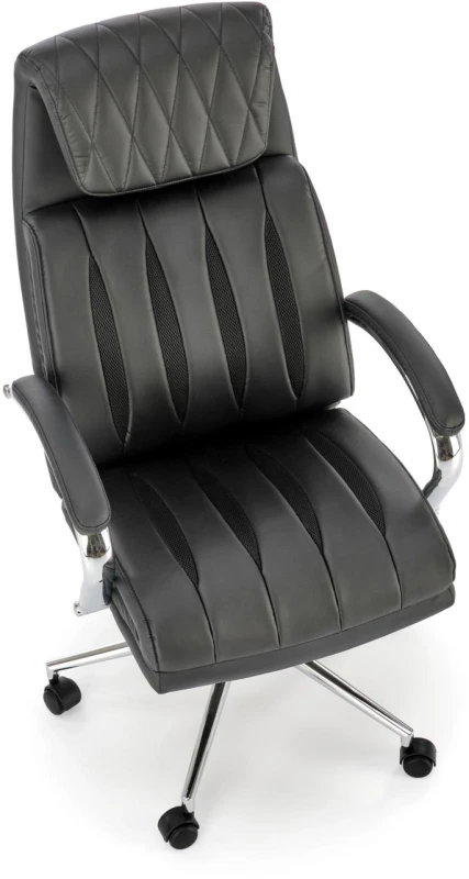 Fotel obrotowy Romano z wysokim oparciem elegancki do biura czarny