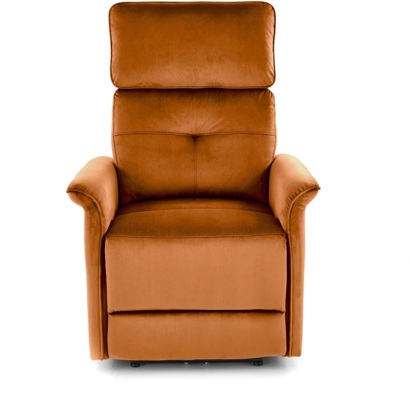 Fotel wypoczynkowy Semir z funkcją elektrycznego rozkładania/gniazdo USB do salonu cynamonowy