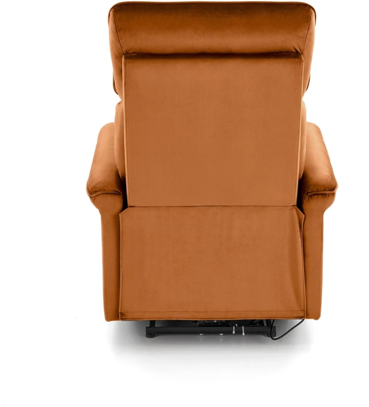 Fotel wypoczynkowy Semir z funkcją elektrycznego rozkładania/gniazdo USB do salonu cynamonowy