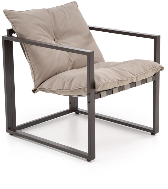 Zestaw mebli ogrodowych Shark sofa fotele ława na taras ciemny brąz/cappuccino