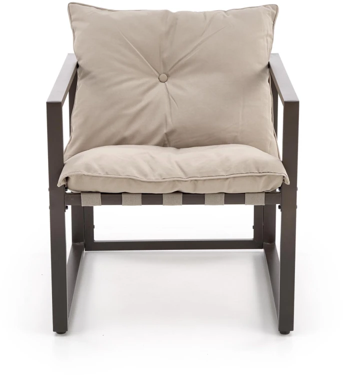 Zestaw mebli ogrodowych Shark sofa fotele ława na taras ciemny brąz/cappuccino