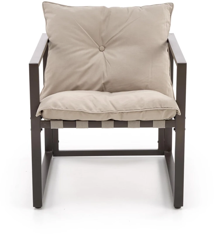 Zestaw mebli ogrodowych Shark sofa fotele ława na taras ciemny brąz/cappuccino