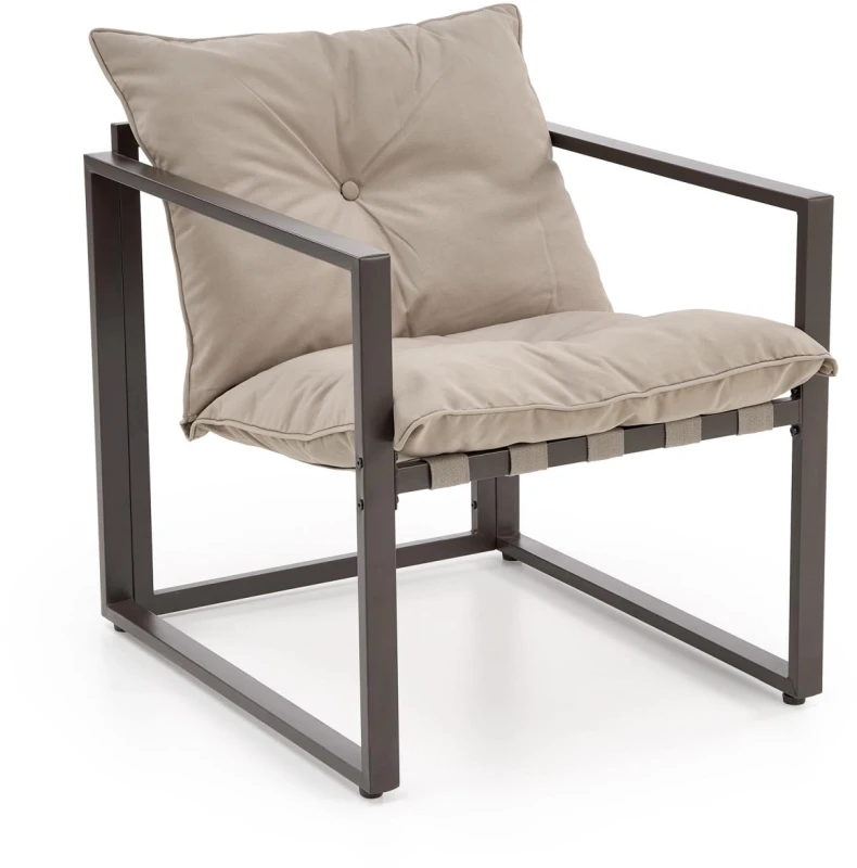 Zestaw mebli ogrodowych Shark sofa fotele ława na taras ciemny brąz/cappuccino