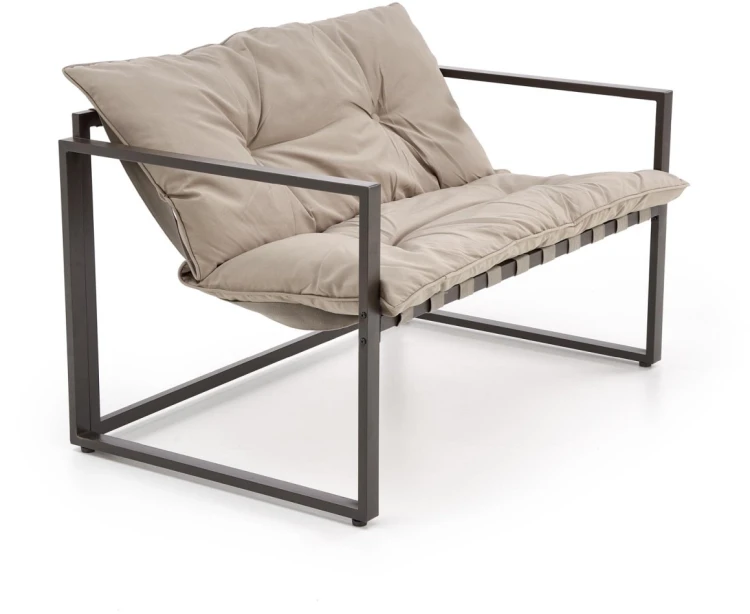 Zestaw mebli ogrodowych Shark sofa fotele ława na taras ciemny brąz/cappuccino