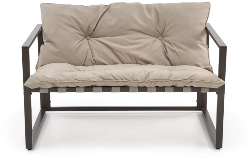 Zestaw mebli ogrodowych Shark sofa fotele ława na taras ciemny brąz/cappuccino
