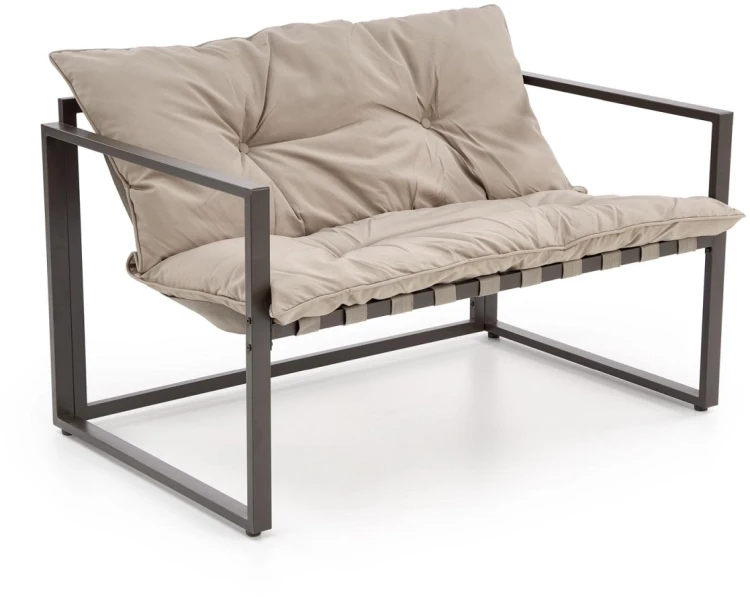 Zestaw mebli ogrodowych Shark sofa fotele ława na taras ciemny brąz/cappuccino